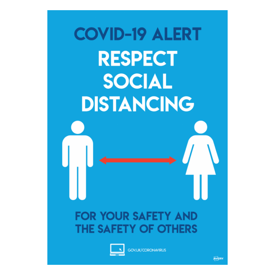 A3 A4 respect social distancing  - COVID-19 Signage